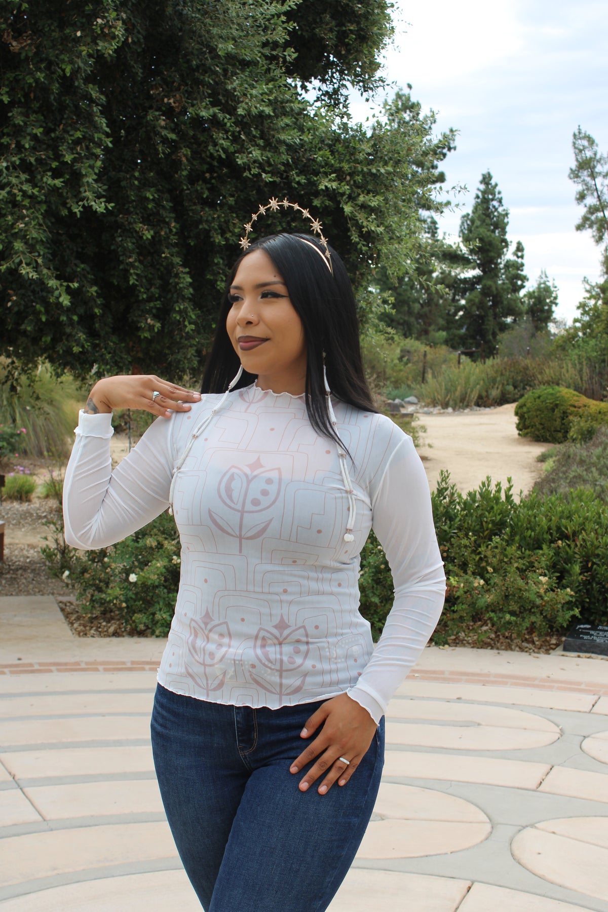 mesh indigenous designed shirt